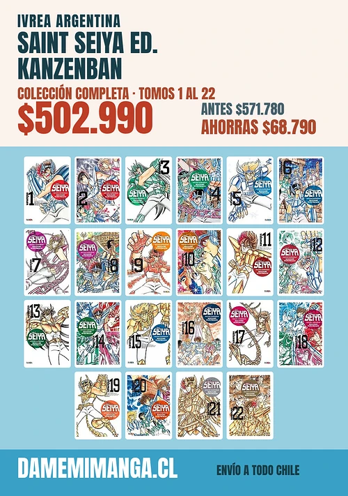 Saint Seiya Ed. Kanzenban Colección Completa (22 tomos) – Ivrea Argentina