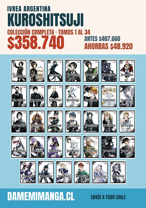 Kuroshitsuji Colección Completa (34 tomos) – Ivrea Argentina