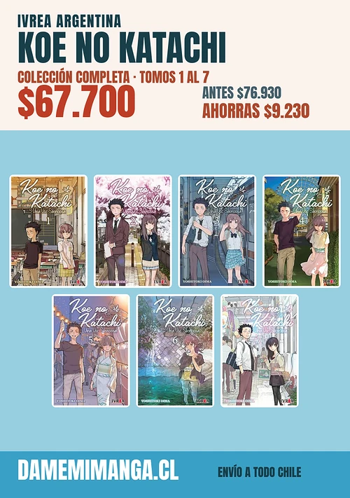 Koe No Katachi Colección Completa (7 tomos) – Ivrea Argentina