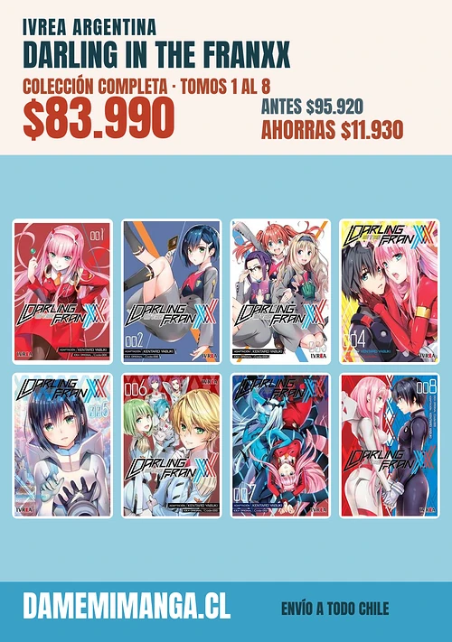 Darling In The Franxx Colección Completa (8 tomos) – Ivrea Argentina