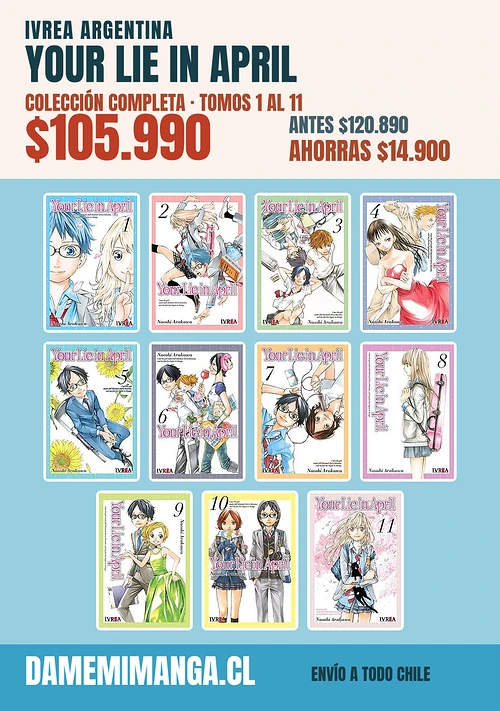 Your Lie in April Colección Completa (11 tomos) – Ivrea Argentina