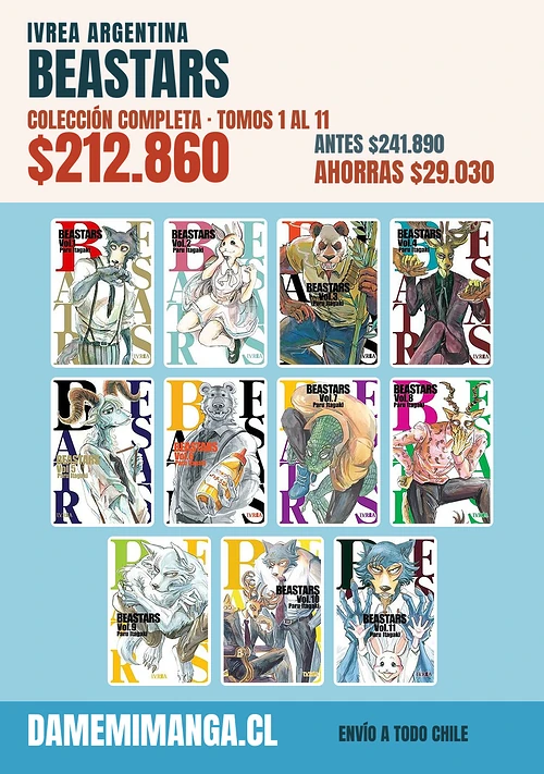 Beastars Colección Completa (11 tomos) – Ivrea Argentina