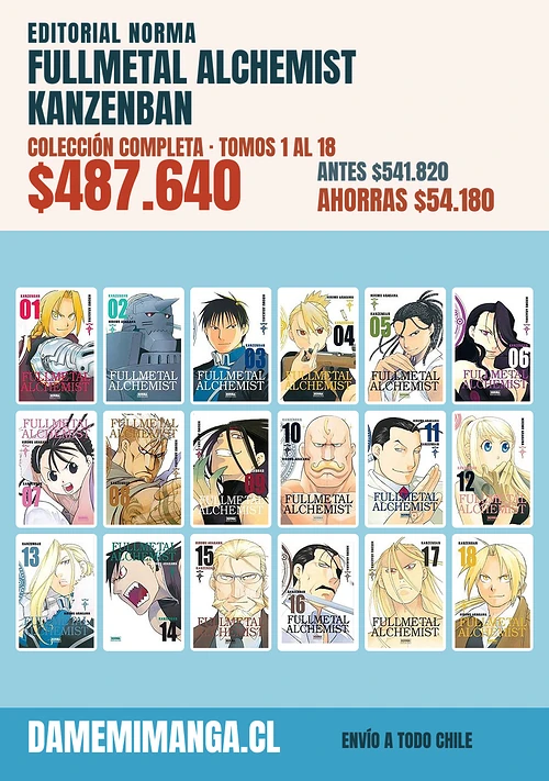 Fullmetal Alchemist Kanzenban Colección Completa (18 tomos) – Editorial Norma