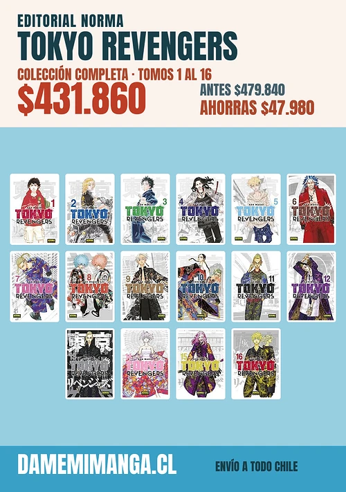 Tokyo Revengers Colección Completa (16 tomos) – Editorial Norma