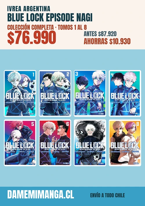 Blue Lock Episode Nagi Colección Completa (8 tomos) – Ivrea Argentina