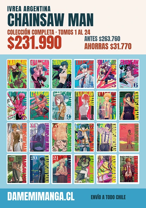 Chainsaw Man Colección Completa (24 tomos) – Ivrea Argentina
