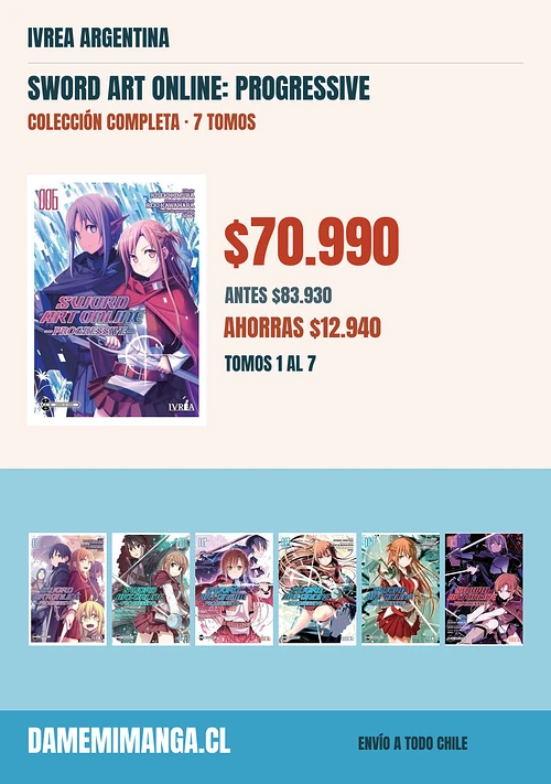 Sword Art Online: Progressive Colección Completa (7 tomos) – Ivrea Argentina