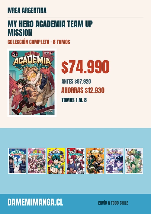 My Hero Academia Team Up Mission Colección Completa (8 tomos) – Ivrea Argentina
