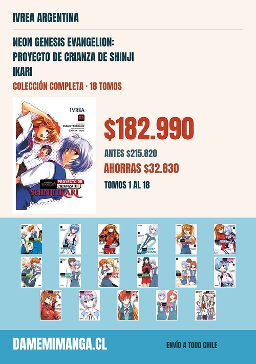 Neon Genesis Evangelion: Proyecto de Crianza de Shinji Ikari Colección Completa (18 tomos) – Ivrea Argentina