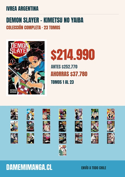 Demon Slayer - Kimetsu No Yaiba Colección Completa (23 tomos) – Ivrea Argentina