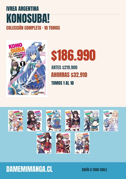 Konosuba! Colección Completa (10 tomos) – Ivrea Argentina