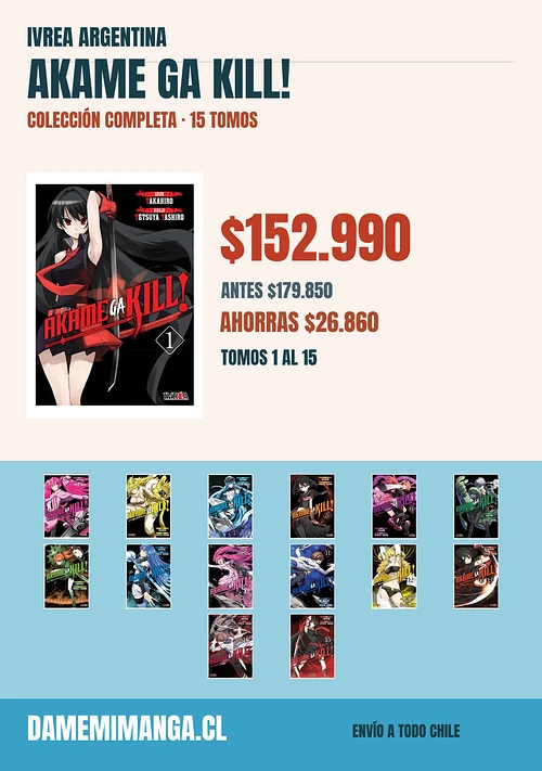 Akame Ga Kill! Colección Completa (15 tomos) – Ivrea Argentina