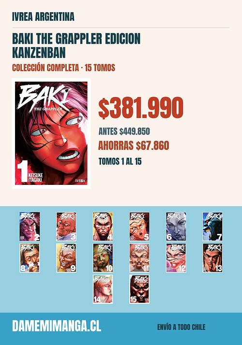 Baki The Grappler Edicion Kanzenban Colección Completa (15 tomos) – Ivrea Argentina