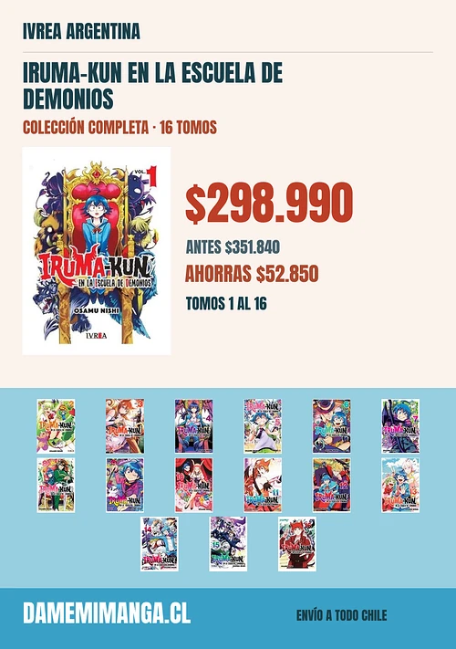 Iruma-Kun En la Escuela de Demonios Colección Completa (16 tomos) – Ivrea Argentina