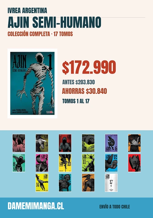 Ajin Semi-Humano Colección Completa (17 tomos) – Ivrea Argentina