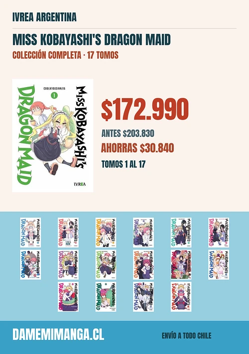 Miss Kobayashi's Dragon Maid Colección Completa (17 tomos) – Ivrea Argentina