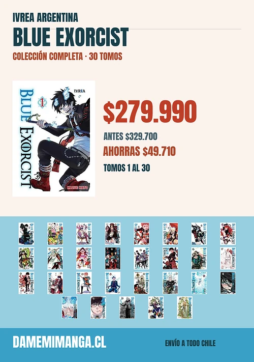 Blue Exorcist Colección Completa (30 tomos) – Ivrea Argentina