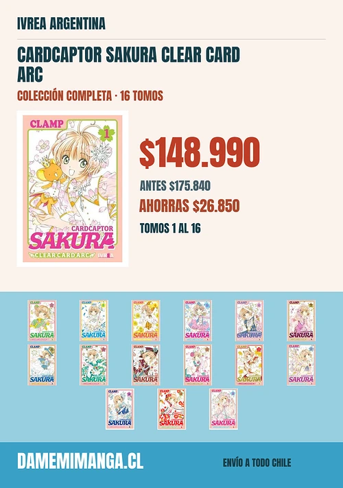 Cardcaptor Sakura Clear Card Arc Colección Completa (16 tomos) – Ivrea Argentina