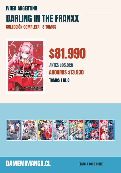 Darling In The Franxx Colección Completa (8 tomos) – Ivrea Argentina