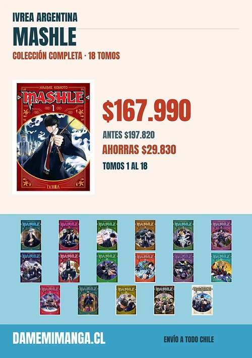 Mashle Colección Completa (18 tomos) – Ivrea Argentina