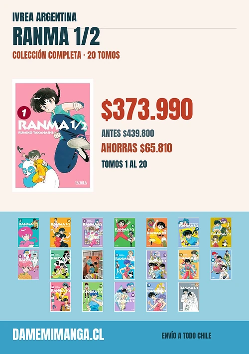 Ranma 1/2 Colección Completa (20 tomos) – Ivrea Argentina