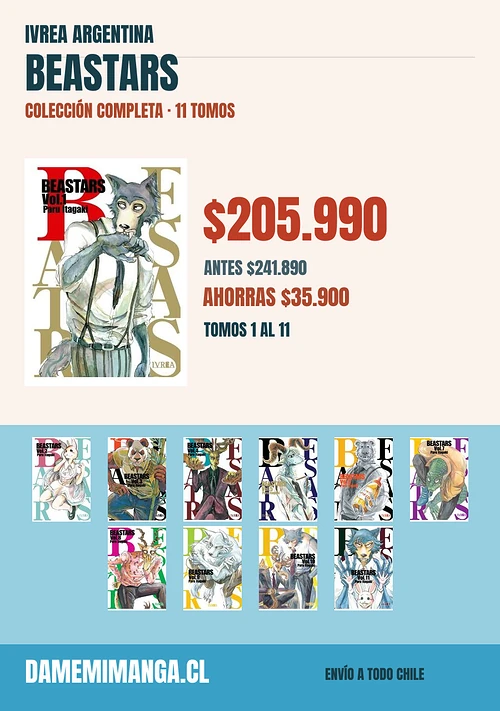Beastars Colección Completa (11 tomos) – Ivrea Argentina