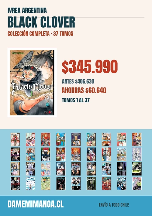 Black Clover Colección Completa (37 tomos) – Ivrea Argentina