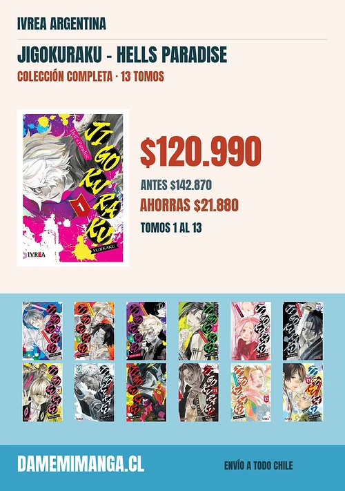 Jigokuraku - Hells Paradise Colección Completa (13 tomos) – Ivrea Argentina