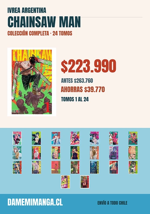 Chainsaw Man Colección Completa (24 tomos) – Ivrea Argentina