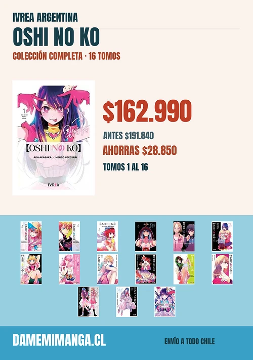 Oshi No Ko Colección Completa (16 tomos) – Ivrea Argentina