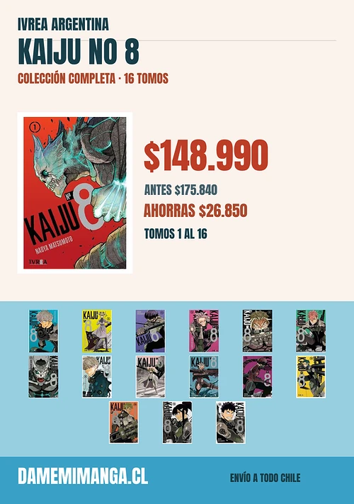 Kaiju No 8 Colección Completa (16 tomos) – Ivrea Argentina