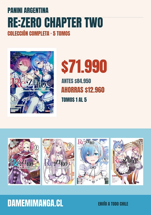 Re:Zero Chapter Two Colección Completa (5 tomos) – Panini Argentina