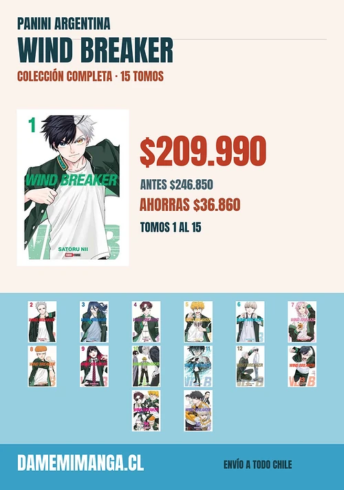 Wind Breaker Colección Completa (15 tomos) – Panini Argentina