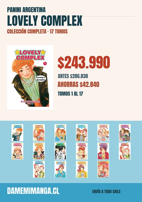 Lovely Complex Colección Completa (17 tomos) – Panini Argentina