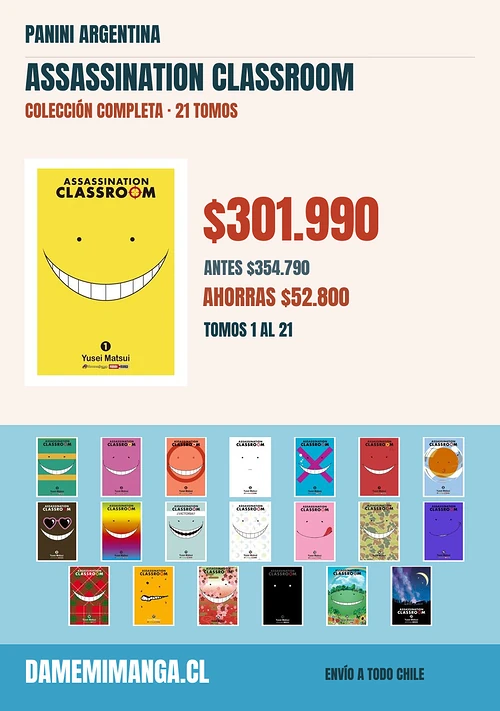 Assassination Classroom Colección Completa (21 tomos) – Panini Argentina