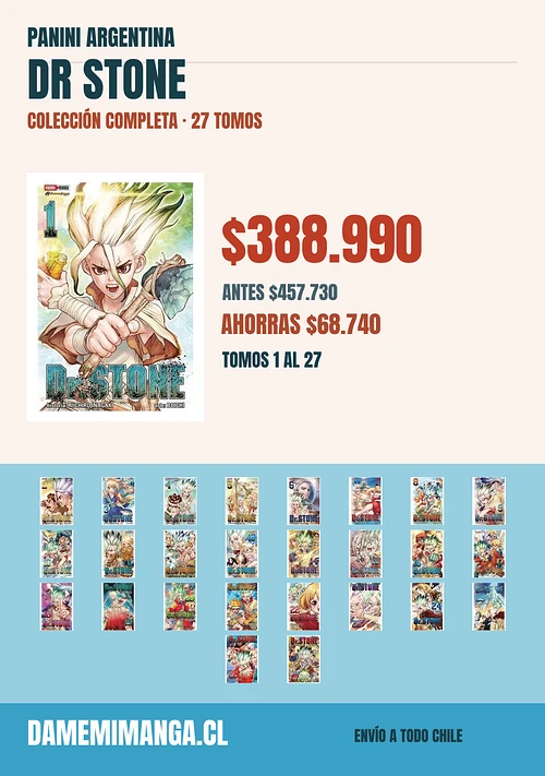 Dr Stone Colección Completa (27 tomos) – Panini Argentina