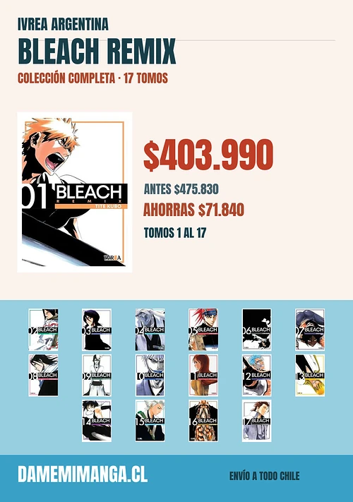 Bleach Remix Colección Completa (17 tomos) – Ivrea Argentina