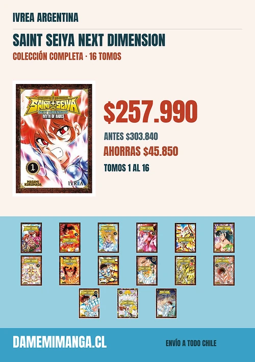 Saint Seiya Next Dimension Colección Completa (16 tomos) – Ivrea Argentina