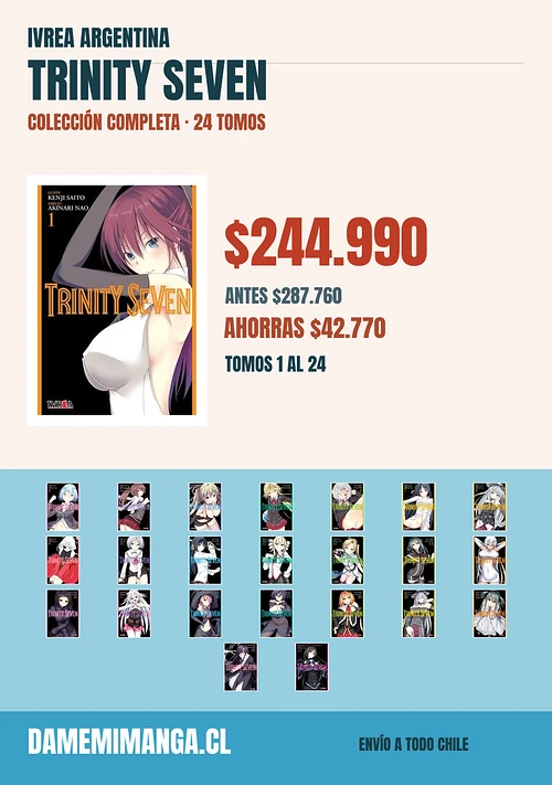 Trinity Seven Colección Completa (24 tomos) – Ivrea Argentina