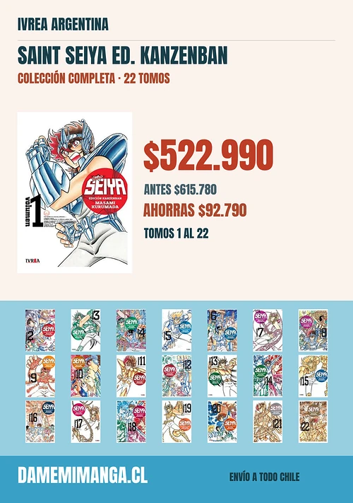 Saint Seiya Ed. Kanzenban Colección Completa (22 tomos) – Ivrea Argentina