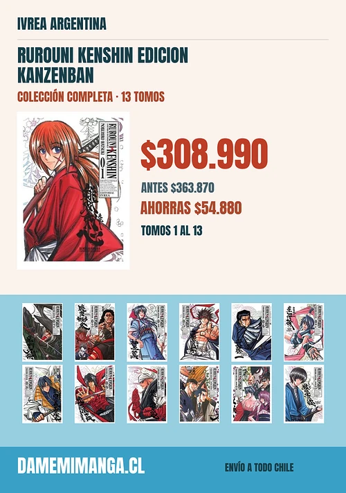 Rurouni Kenshin Edicion Kanzenban Colección Completa (13 tomos) – Ivrea Argentina