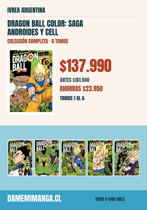 Dragon Ball Color: Saga Androides y Cell Colección Completa (6 tomos) – Ivrea Argentina