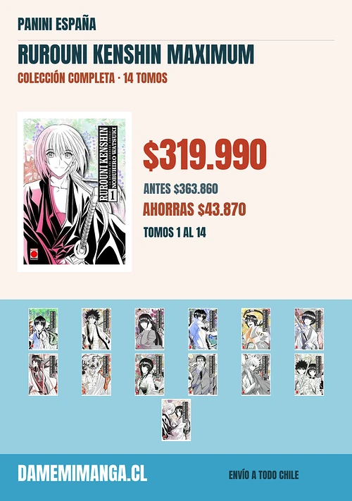 Rurouni Kenshin Maximum Colección Completa (14 tomos) – Panini España
